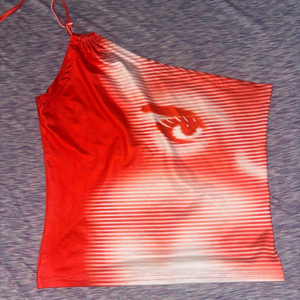 Stylish Red One-Shoulder Top